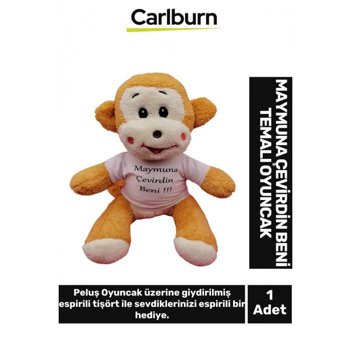 Özel Üretim Hediye Özür Manalı Gift Maymuna Çevirdin Beni Temalı Peluş Ayıcık Oyuncak
