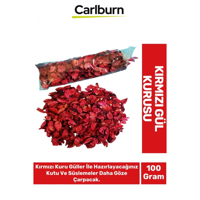 Özel Üretim Sevgililer Günü Gift Masa Konsept Süsü Kırmızı Gül Kurusu Kokulu 100 Gr