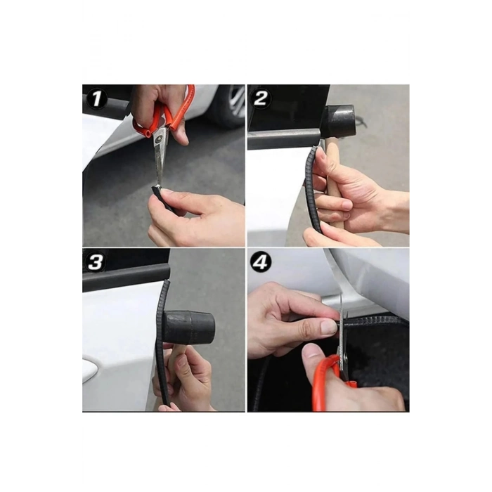 Özel Üretim Çarpma Çizilme Önleyici 5 Metrelik Araba Kapı Kenar Darbe Koruma Fitil Şeridi Rulosu