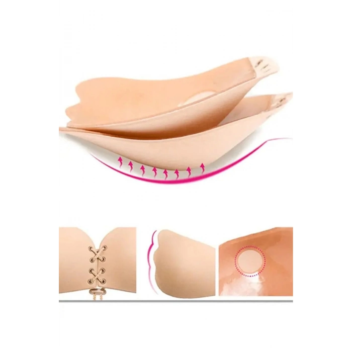 Özel Üretim Kaymaz Dikişsiz Göğüs Dikleştirici Dolgun Gösteren Toparlayıcı Askısız Yapışkanlı Sütyen