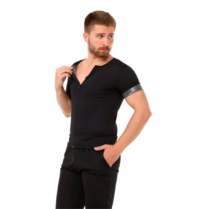 Özel Üretim Rahat Spor İç Giyim Terleme Hızlandırıcı Şık Termal Sauna Erkek Fermuarlı Eşofman Takım