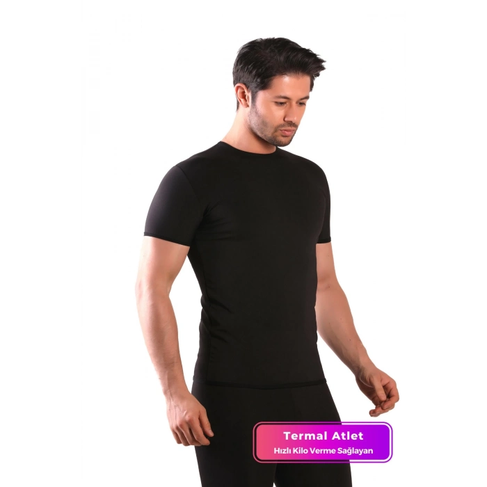 Özel Üretim Terleme Hızlandırıcı Rahat Şık Destekleyici Termal Sauna Kısa Kol Erkek Atlet