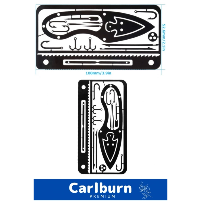 Kredi Kartı Boyunda Kamp Av Doğa Yürüyüşü Paslanmaz Çelik Çok Fonksiyonlu Hayatta Kalma Balıkçı Kiti