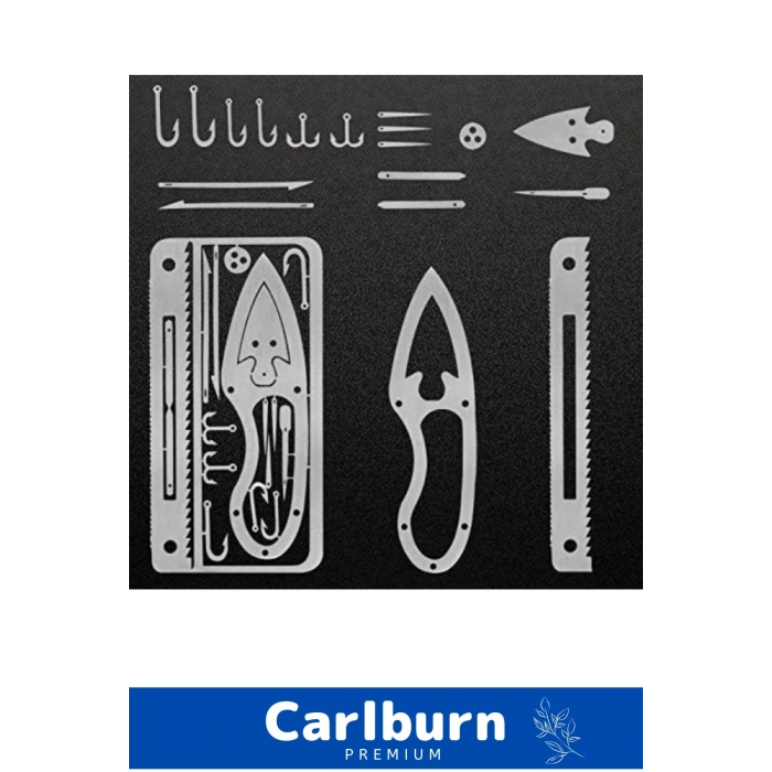 Kredi Kartı Boyunda Kamp Av Doğa Yürüyüşü Paslanmaz Çelik Çok Fonksiyonlu Hayatta Kalma Balıkçı Kiti