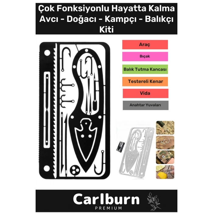 Paslanmaz Çelik Kamp Av Doğa Yürüyüş Testere Bıçak Vida Çok Fonksiyonlu Hayatta Kalma Balıkçı Kiti
