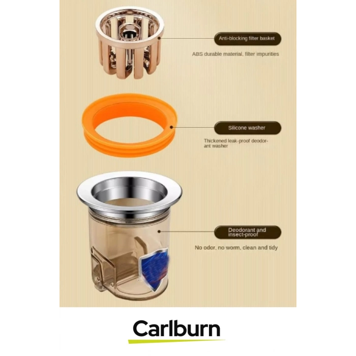 Premium Mutfak Banyo Standart DN40-DN50 Borularıyla Uyumlu Koku Geri Akış Önleyici Gider Aparatı