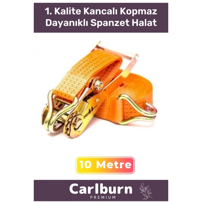 Özel Üretim 1. Kalite Kancalı Kopmaz Dayanıklı Gerdirme Gırgır Yük Sabitleme 10 Metre Spanzet Halat