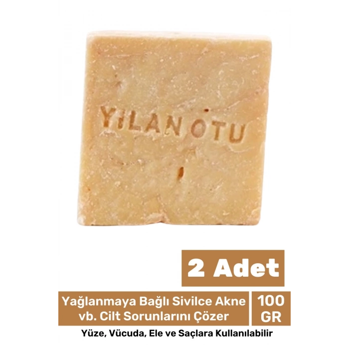100% Güzel Kokulu El Yüz Saç Vücut Cilt Onaran Kolajen Etkili Yılan Yağı Otu Bitkisel Sabun 2 Adet