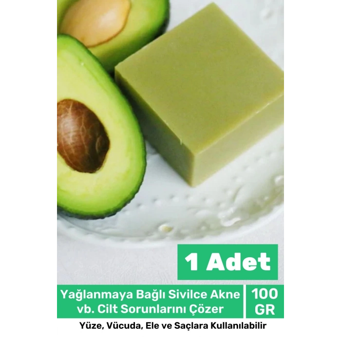 100% Doğal Güzel Kokulu El Yüz Saç Vücut Cilt Onaran Kolajen Etkili Avokado Bitkisel Sabun 1 Adet