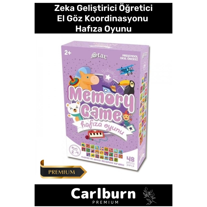 Eğitici Zeka Geliştirici Öğretici El Göz Koordinasyonu Aile Boyu Eğitim 48 Parça Hafıza Oyunu