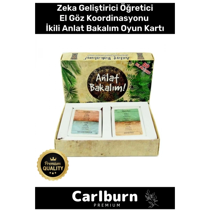 Premium Eğitici Zeka Geliştirici Öğretici Eğlence Aile Parti İkili Anlat Bakalım Mini Oyun Kartları