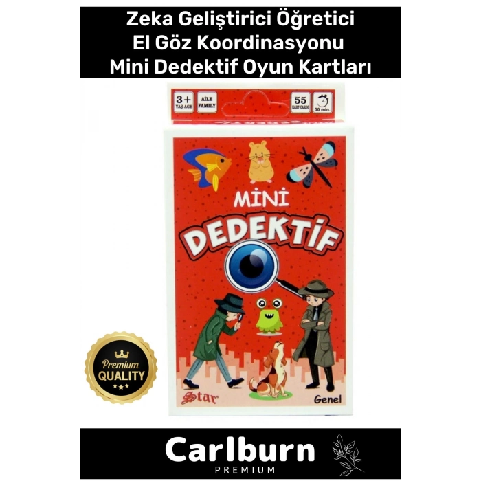 Özel Üretim Eğitici Zeka Geliştirici Öğretici Eğlence Aile 55 Parça Mini Dedektif Genel Oyun Kartı