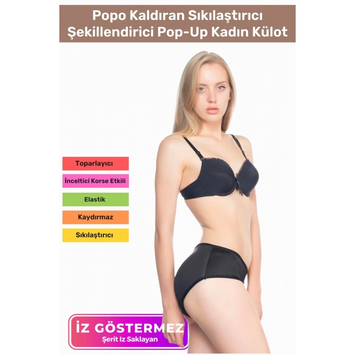 Özel Üretim Popo Kaldıran Toparlayan Sıkılaştırıcı Şekillendirici Pop-Up Kadın Külot İç Çamaşırı