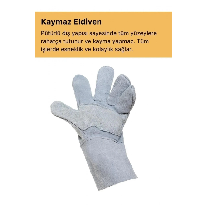 Premium Yanmaz Yüksek Isıya Sıcaklığa Dayanıklı Kaynak Yangın Su Geçirmez Çok Amaçlı Deri Eldiven
