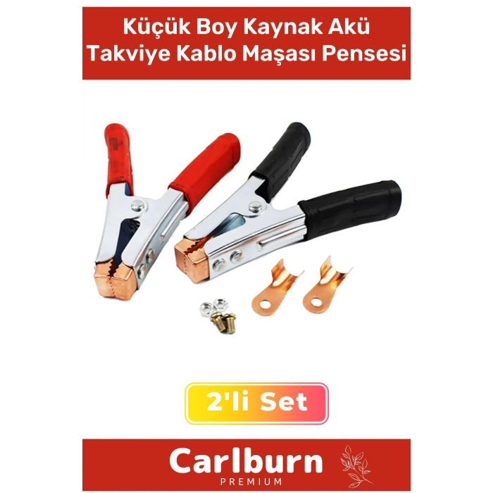 Özel Üretim Güçlü Yay Mekanizmalı 2li Artı Eksi Küçük Boy Kaynak Akü Takviye Kablo Maşası Pensesi