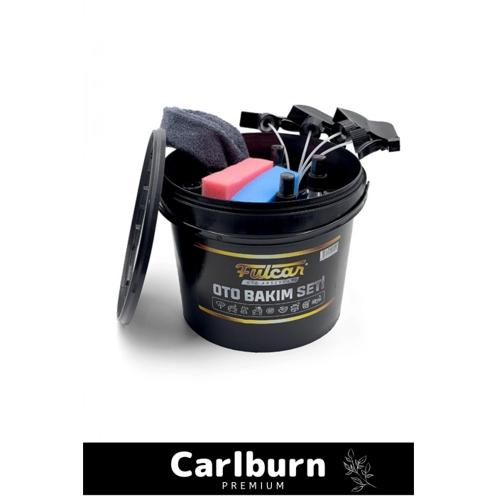 Premium 12 Parça Jant Lastik Cila Motor İç Diş Yüzey Temizliği Bakımı Kovalı Full Oto Bakım Seti