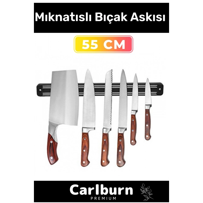 Özel Üretim Duvara Kolay Monte Mutfak Banyo Yazlık Mıknatıslı Bıçak Askısı 55 Cm