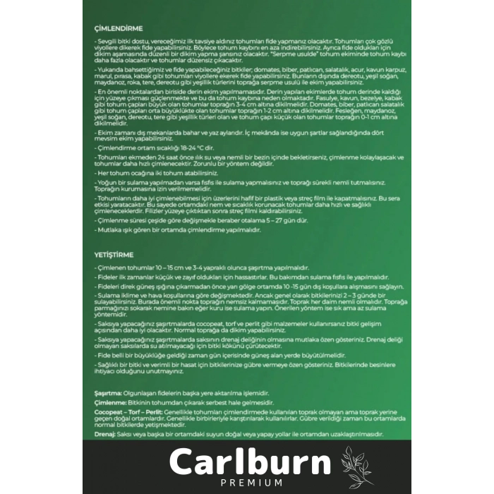 12 Ay Ekim Yapılabilen 3.000 Tohum Ayrı Ayrı Paketli 10 Çeşit Yeşillik Sürdürülebilir Tohum Paketi