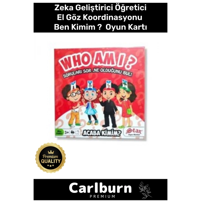 Premium Eğitici Zeka Geliştirici Öğretici Eğlence Aile Parti Acaba Kimim ? Mini Kart Oyunu