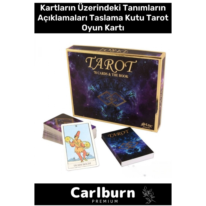 Özel Üretim 78 Kartlı Kartların Üzerindeki Tanımların Açıklaması Taslama Kutu Tarot Oyun Kartı