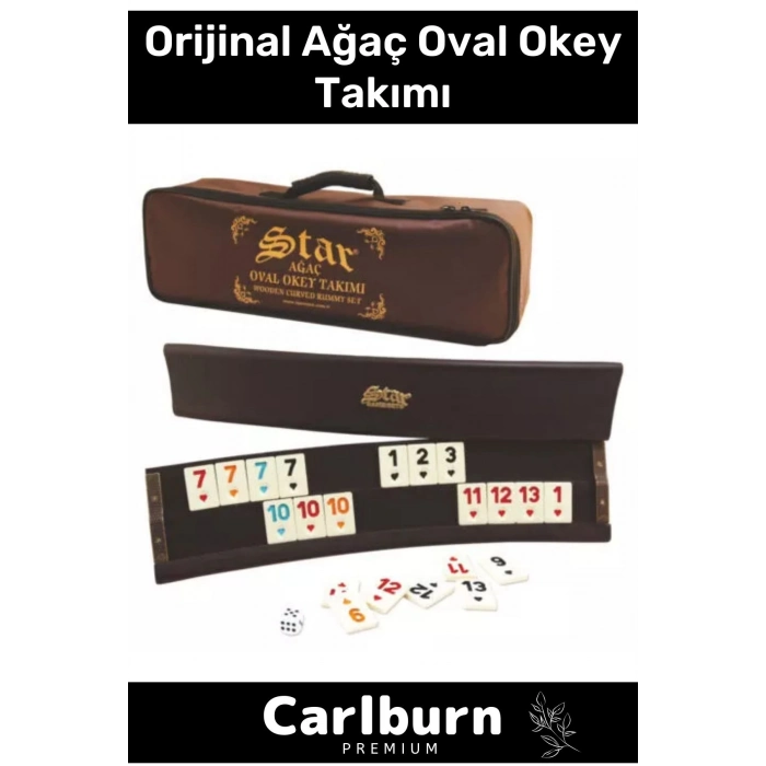 Özel Üretim Vip Çantalı Büyük Boy Istakalı Eğlence Hobi Oyun 101 Ağaç Orijinal Ağaç Oval Okey Takımı