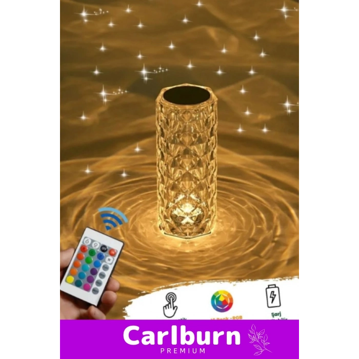 Özel Üretim Şarjlı Kablosuz Ayarlanabilir Aydınlatma Kumandalı Kristal Led Dokunmatik Masa Lambası