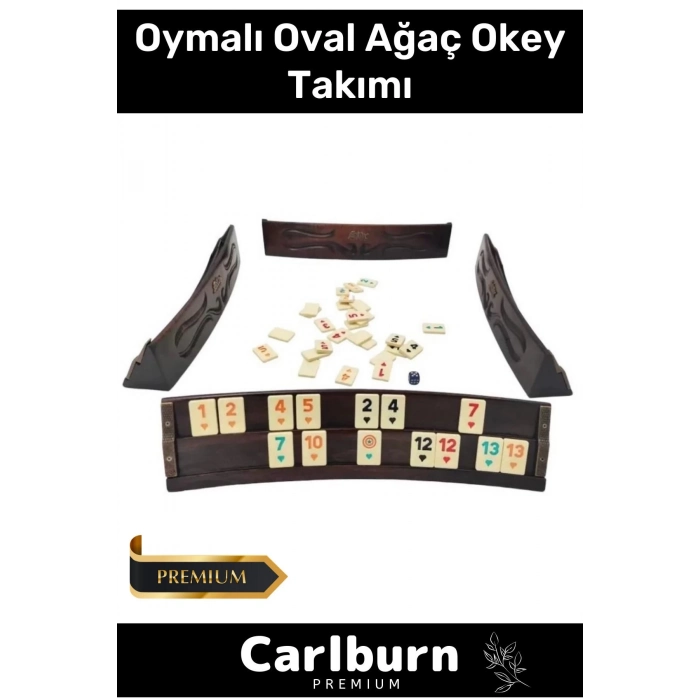 Özel Üretim Vip Çantalı Büyük Boy Istakalı Eğlence Hobi Oyun 101 Ağaç Oymalı Oval Ağaç Okey Takımı