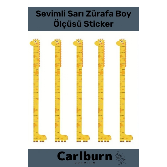 Özel Üretim İz Bırakmayan Çift Taraflı Bantlı Silinebilir Ev Sevimli Sarı Zürafa Boy Ölçüsü Sticker
