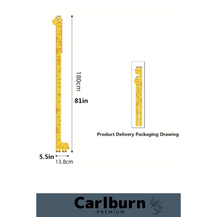 Özel Üretim İz Bırakmayan Çift Taraflı Bantlı Silinebilir Ev Sevimli Sarı Zürafa Boy Ölçüsü Sticker