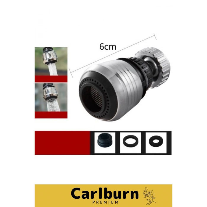 Paslanmaz Mutfak Banyo Lavabo Dayanıklı 360° Dönebilen Su Tasarruflu 2 Modlu Kısa Musluk Başlığı