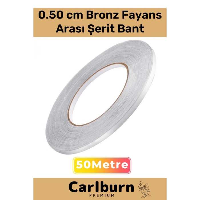 Özel Üretim Kendinden Yapışkanlı Suya Dayanıklı 1 cm 50 Metre Bronz Fayans Arası Şerit Bant
