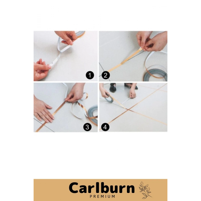 Özel Üretim Kendinden Yapışkanlı Suya Dayanıklı 1 cm 50 Metre Bronz Fayans Arası Şerit Bant