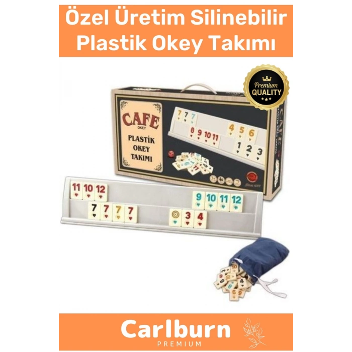 Premium Antibakteriyel Kir Tutmayan Çizilmeye Dayanıklı Silinebilir Plastik Kahveci Kafe Okey Takımı