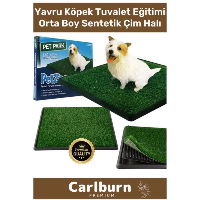 3 Tabakalı Kolay Temizlenir Evcil Hayvan Yavru Köpek Tuvalet Eğitimi Orta Boy Sentetik Çim Halı