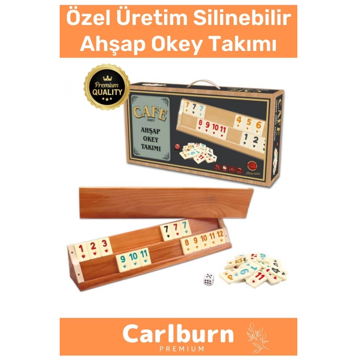 Premium Antibakteriyel Kir Tutmayan Çizilmeye Dayanıklı Silinebilir Ahşap Kahveci Kafe Okey Takımı