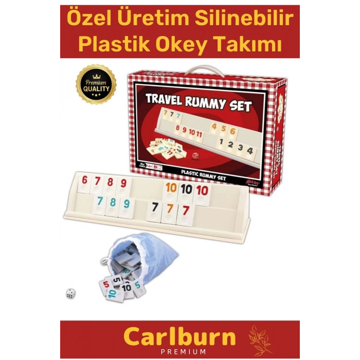 Premium Antibakteriyel Kir Tutmayan Çizilmeye Dayanıklı Küflenmez Silinebilir Plastik Okey Takımı