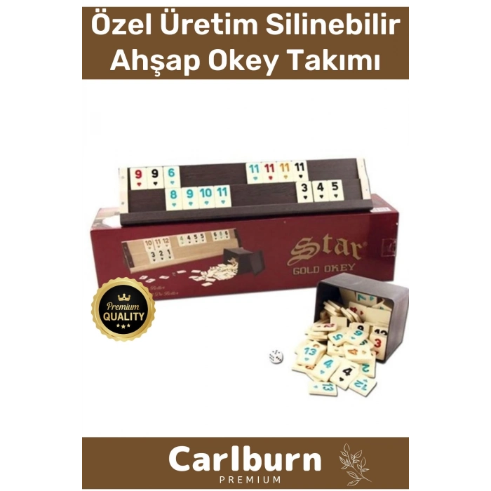 Premium Antibakteriyel Kir Tutmayan Çizilmeye Dayanıklı Silinebilir Gold Ahşap Ev Kafe Okey Takımı