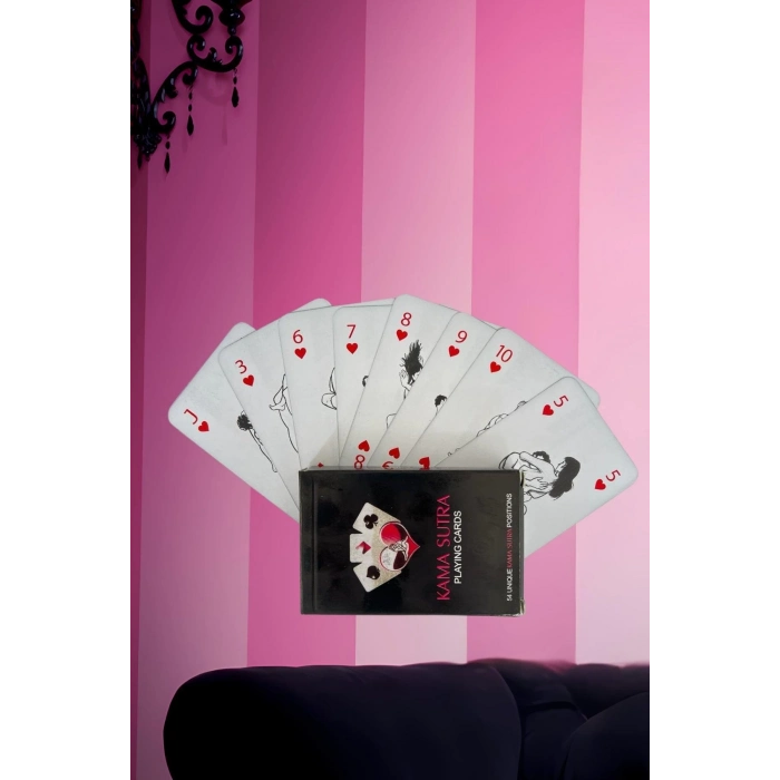 Özel Üretim Erotik Şık Sexy Görselli Pozisyon Oyun Kartı Kama Sutra Siyah Kırmızı Bacak Bant Set