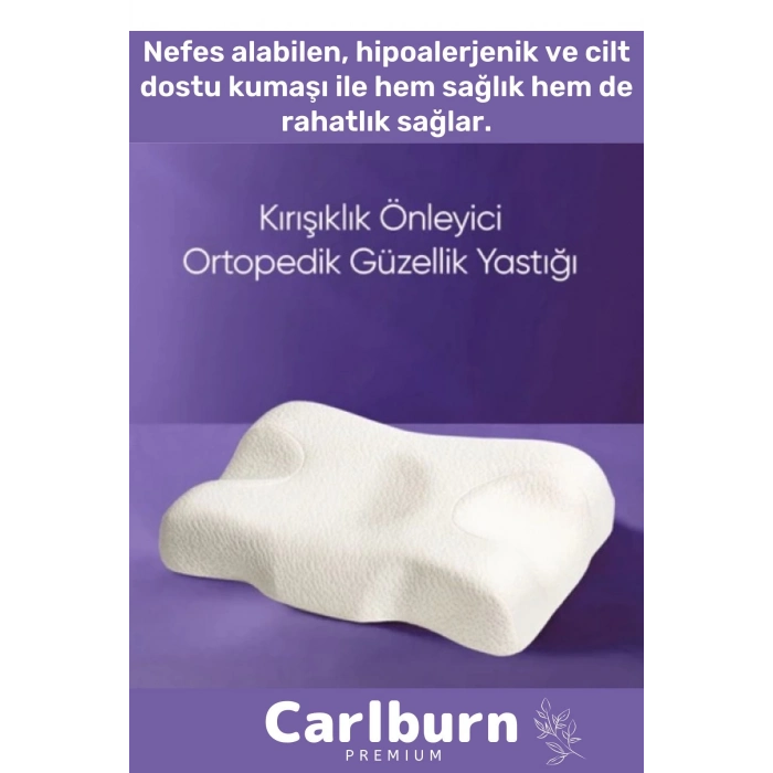 Premium Yüzdeki Baskıyı Azaltır Rahat Uyuma Sağlar Kırışıklık Önleyici Ortopedik Güzellik Yastığı
