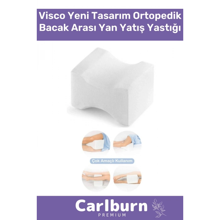 Konforlu Bel Diz Desteği Elastik 35x30cm Visco Yeni Tasarım Ortopedik Bacak Arası Yan Yatış Yastığı