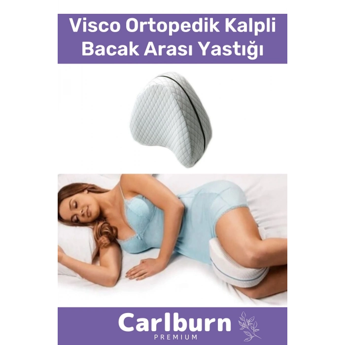 Ergonomik Dik Duruş Omurga Hizalaması Hipoalerjenik Visco Ortopedik Kalpli Bacak Arası Yastığı