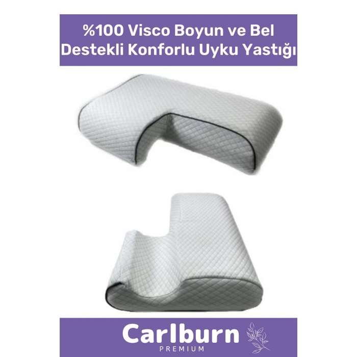 Premium Nefes Alabilen Ergonomik Konforlu %100 Visco Boyun ve Bel Destekli Konforlu Uyku Yastığı