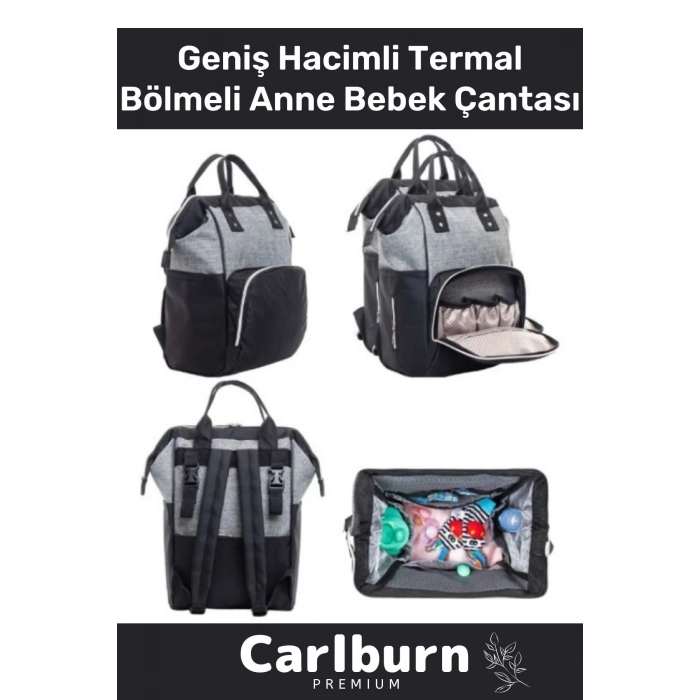 Özel Üretim Geniş Düzenli İç Hacmi Biberon Yemek Kıyafet Mama Termal Bölmeli Anne Bebek Çantası
