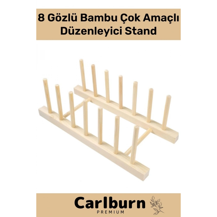 Özel Üretim Plak Mutfak Tabak Kitap Dergi Dosya Bambu Çok Amaçlı Düzenleyici 8 Gözlü Stand