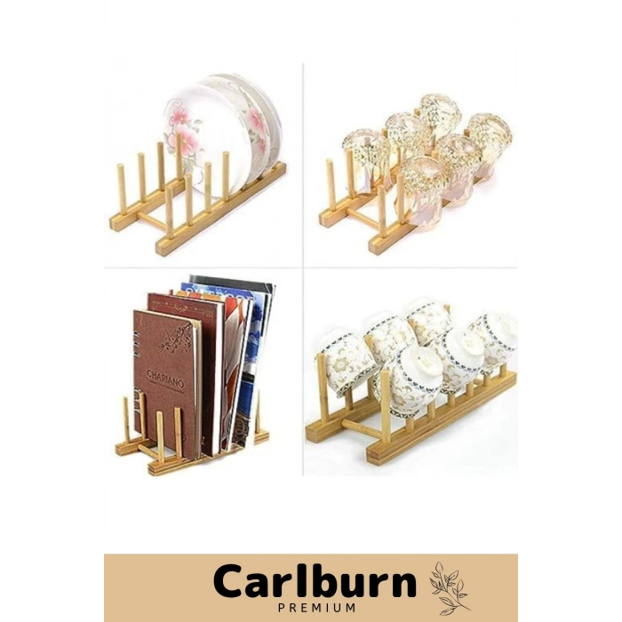 Özel Üretim Plak Mutfak Tabak Kitap Dergi Dosya Bambu Çok Amaçlı Düzenleyici 8 Gözlü Stand