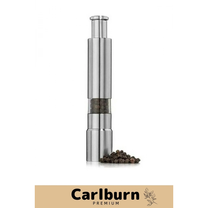 Premium Paslanmaz Çelik Tuz Biber Mutfak Otel Kafe Tohum Otomatik Basmalı Pilli Baharat Öğütücü