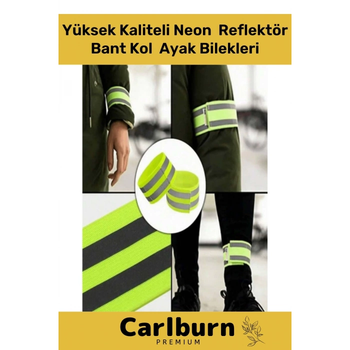 Yüksek Kaliteli Neon Sarı Kumaş Hafif 360 Derece Yansıtma Çatlamaz Reflektör Bant Kol Ayak Bilekleri