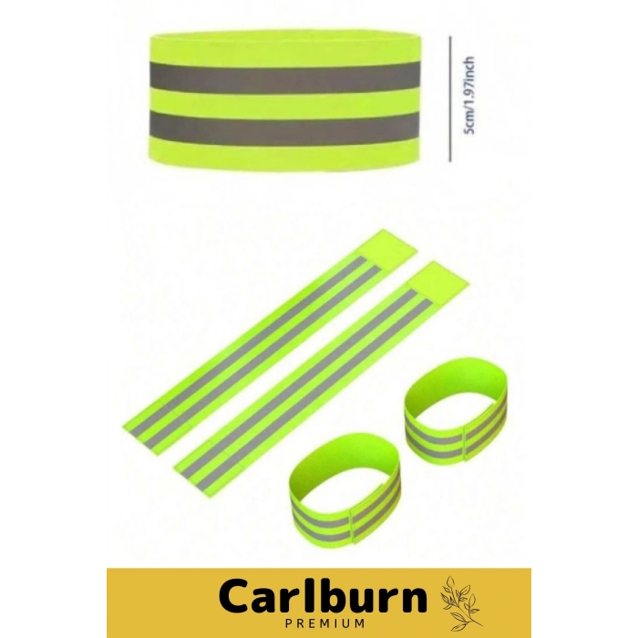 Yüksek Kaliteli Neon Sarı Kumaş Hafif 360 Derece Yansıtma Çatlamaz Reflektör Bant Kol Ayak Bilekleri