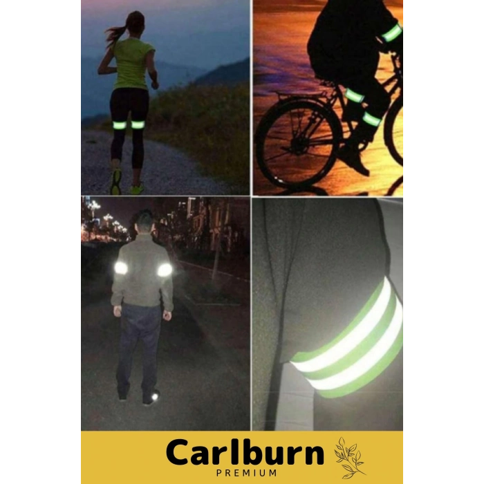 Yüksek Kaliteli Neon Sarı Kumaş Hafif 360 Derece Yansıtma Çatlamaz Reflektör Bant Kol Ayak Bilekleri