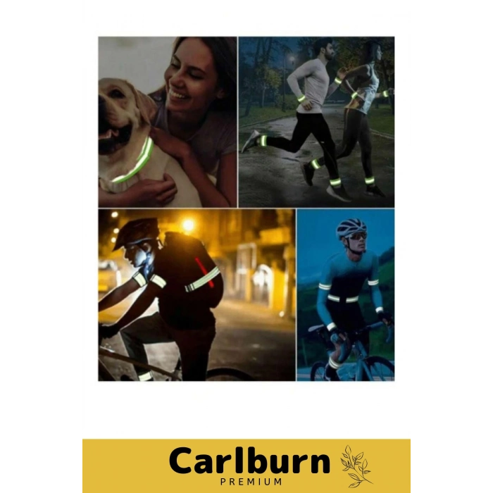 Yüksek Kaliteli Neon Sarı Kumaş Hafif 360 Derece Yansıtma Çatlamaz Reflektör Bant Kol Ayak Bilekleri